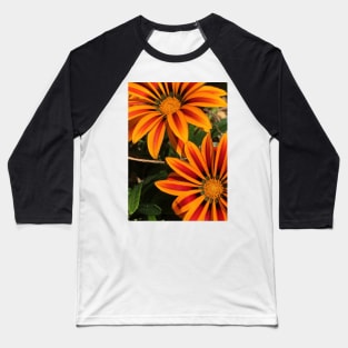 Firework Orange Daisy Flower Baseball T-Shirt